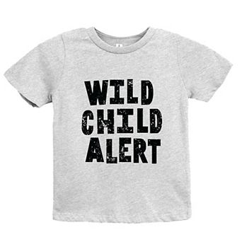 Wild Child Alert Distressed - Youth Short Sleeve Graphic T-Shirt