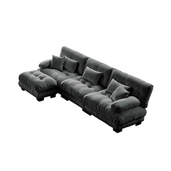 Merax Luxury Modular Sectional Sofa Couch Oversized L Shaped Cloud Couch for Living Room
