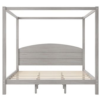 Merax King Size Canopy Platform Bed with Headboard and Support Legs