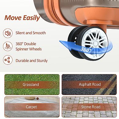 Merax Hardshell Luggage Set 3-Piece, 20 Inch Carry-On Suitcase with Spinner Wheels TSA Lock