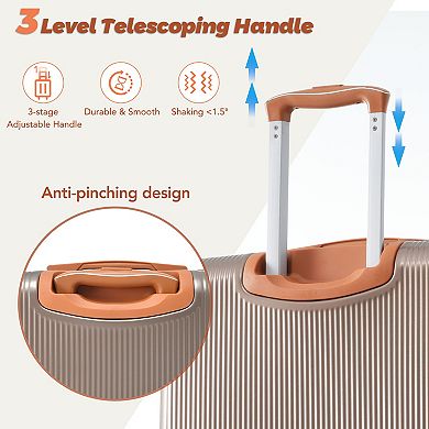 Merax Hardshell Luggage Set 3-Piece, 20 Inch Carry-On Suitcase with Spinner Wheels TSA Lock