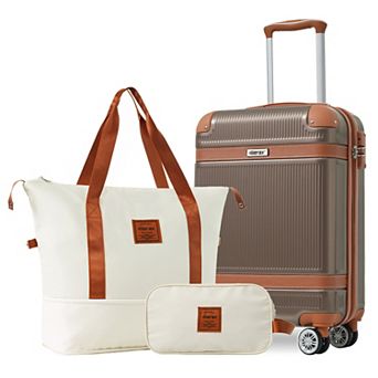 Merax Hardshell Luggage Set 3 pc 20 Inch Carry-On Suitcase with Spinner Wheels TSA Lock