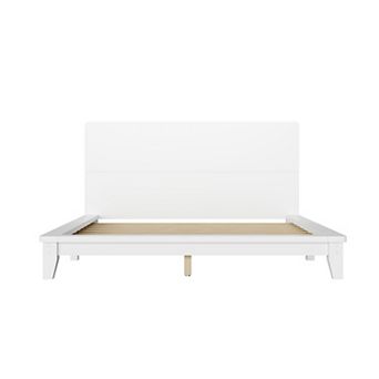 Merax Platform Bed Frame with Headboard - Sturdy Wooden Slat Support, Easy Assembly