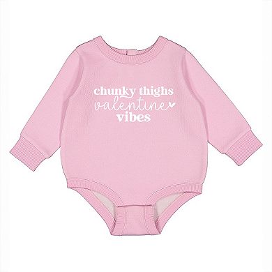 Chunky Thighs Valentine Vibes - Infant Fleece BodySuit