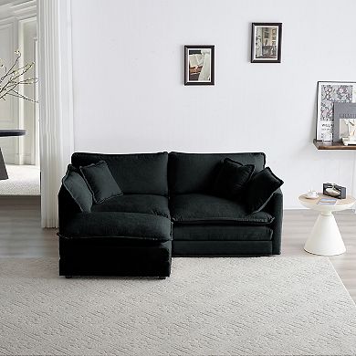 Merax Custom Modular Sectional Sofa Chenille Fabric Solid Wood Frame Free Combination Lounge Sofa