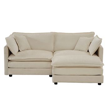 Merax Custom Modular Sectional Sofa Chenille Fabric Solid Wood Frame Free Combination Lounge Sofa