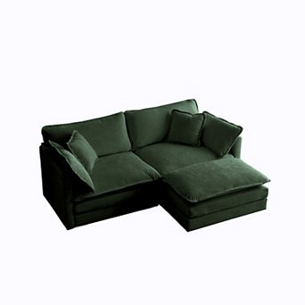 Merax Custom Modular Sectional Sofa Chenille Fabric Solid Wood Frame Free Combination Lounge Sofa