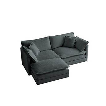 Merax Custom Modular Sectional Sofa Chenille Fabric Solid Wood Frame Free Combination Lounge Sofa