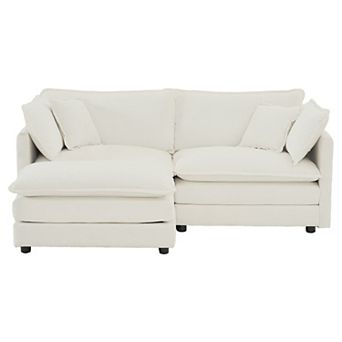 Merax Custom Modular Sectional Sofa Chenille Fabric Solid Wood Frame Free Combination Lounge Sofa