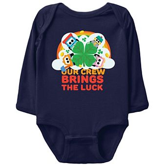 Leo the Truck Our Crew Brings The Luck - Baby Long Sleeve Bodysuit