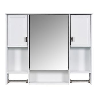 Merax Modern Wall Mounted Bathroom Storage Cabinet, Bathroom Wall Cabinet with Mirror