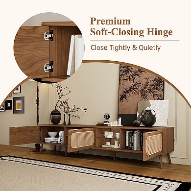 Merax 78" TV Stand, Console with Ample Storage for Living Room