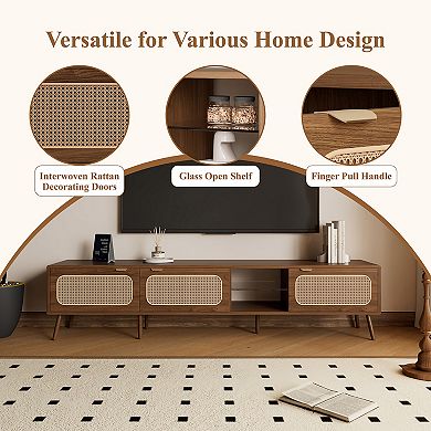 Merax 78" TV Stand, Console with Ample Storage for Living Room