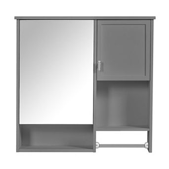 Merax Modern Wall Mounted Bathroom Medicine Cabinet, Bathroom Wall Storage Cabinet with Mirror