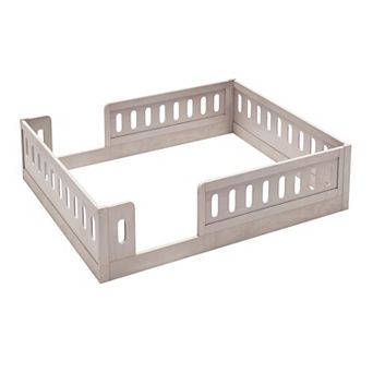 Merax Wood Platform Bed with Guardrail