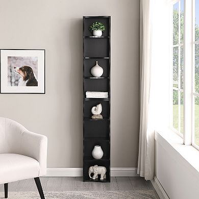 Merax 8 Layer Adjustable Ultra Thin Bookshelf Wavy Border Display Storage Shelf