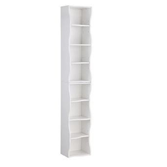Merax 8 Layer Adjustable Ultra Thin Bookshelf Wavy Border Display Storage Shelf