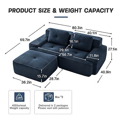 Merax Modern L Shaped Modular Sectional Sofa for Living Room