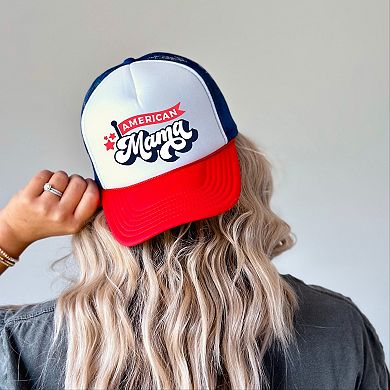 American Mama Flag - Women's Graphic Foam Trucker Hat