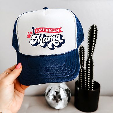 American Mama Flag - Women's Graphic Foam Trucker Hat