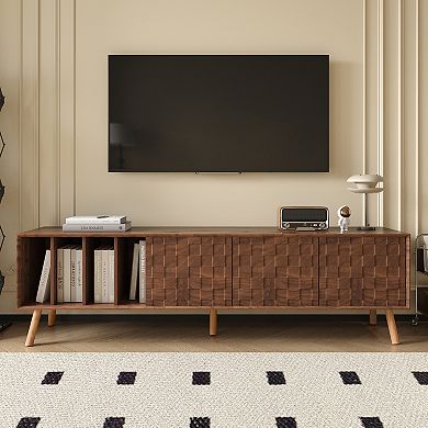 Merax 70" Mid-Century Modern TV Stand, Media Console Table for TVs up to 80''