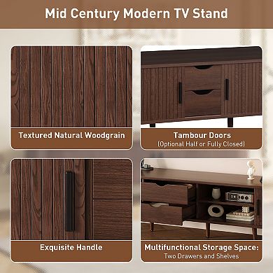 Merax Mid Century Modern TV Stand, TV Stand for 80 Inch TV