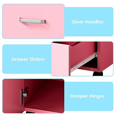 Manicure Table Nail Techs Nail Desk for Salon Home,Electric Particles Collector,4 Drawers Wrist Rest