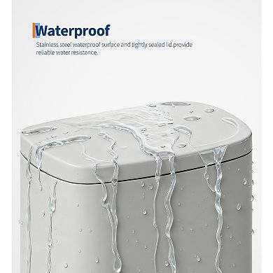 50L Step Trash Can Stainless Steel Kitchen Bin,Soft-Close Lid,Removable Inner Bucket,for Home Office