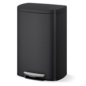50L Step Trash Can Stainless Steel Kitchen Bin,Soft-Close Lid,Removable Inner Bucket,for Home Office