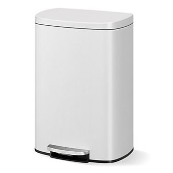 50L Step Trash Can Stainless Steel Kitchen Bin,Soft-Close Lid,Removable Inner Bucket,for Home Office