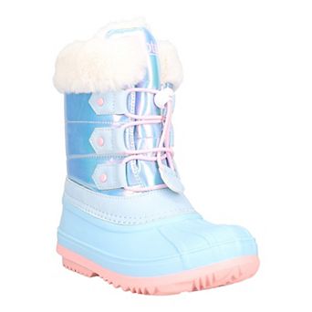 totes Plutol Girls Winter Boot Lace-Up Faux Fur Cuff Waterproof Boots