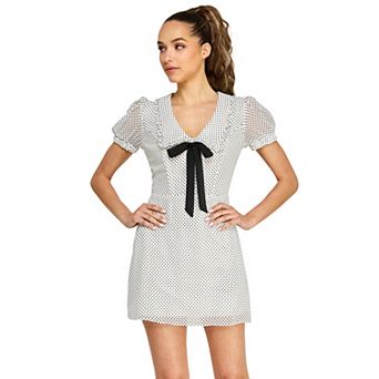 Juniors' B. Smart Collared & Bow Polka Dot Dress