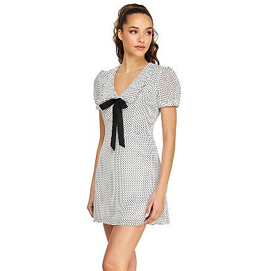 Juniors' B. Smart Collared & Bow Polka Dot Dress