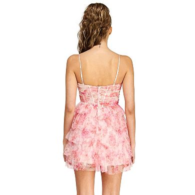 Juniors' B. Smart Spaghetti Strap V-Neck Shirred Dress