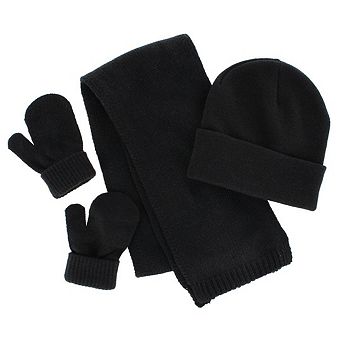 CTM Kids' One Size Winter Beanie Hat Mitten and Scarf Set by Wootie