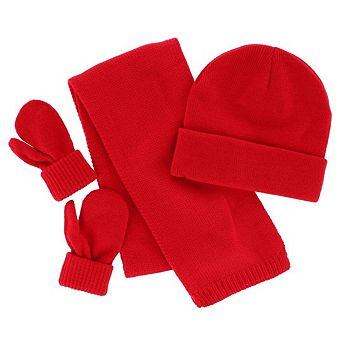 CTM Kids' One Size Winter Beanie Hat Mitten and Scarf Set by Wootie