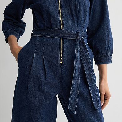 Women's Nine West Zip Front Denim Jumpsuit