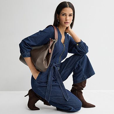 Women's Nine West Zip Front Denim Jumpsuit