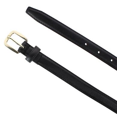 CTM Women's Basic Skinny Leather Dress Belt
