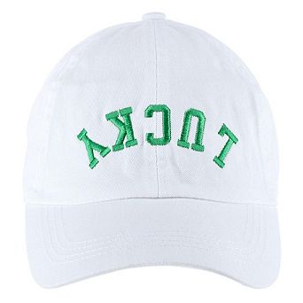 CTM Unisex Lucky Upside Down Embroidered Baseball Cap