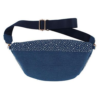 CTM Women's Rhinestine Studded Fanny Pack