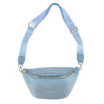 CTM Women's Rhinestine Studded Fanny Pack