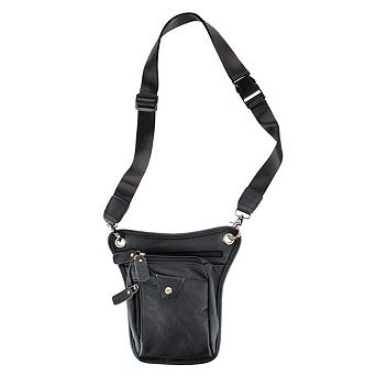 CTM Covertible Leather Waistpack and Crossbody Travel Bag