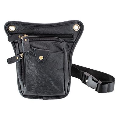 CTM Covertible Leather Waistpack and Crossbody Travel Bag