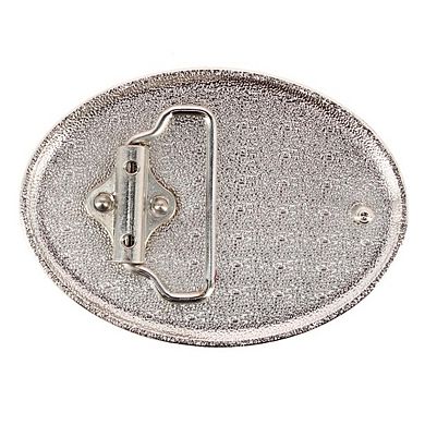 CTM Women's Ornate Floral Silver Belt Buckle