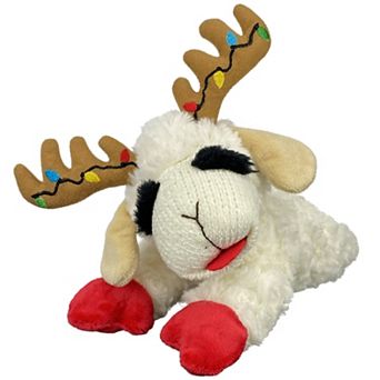 Multipet Lamb Chop with Antlers Plush Pet Toy