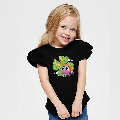 Leo the Truck Lea Clover - Flutter Sleeve Graphic T-Shirt