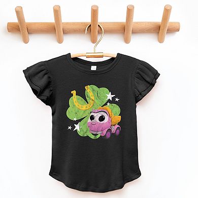 Leo the Truck Lea Clover - Flutter Sleeve Graphic T-Shirt