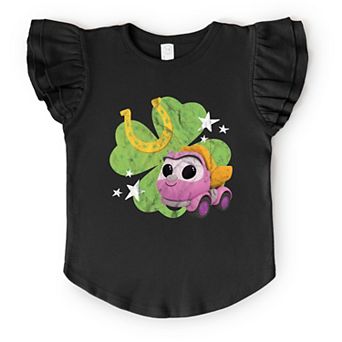 Leo the Truck Lea Clover - Flutter Sleeve Graphic T-Shirt