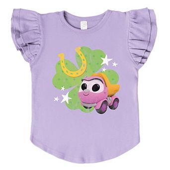 Leo the Truck Lea Clover - Flutter Sleeve Graphic T-Shirt